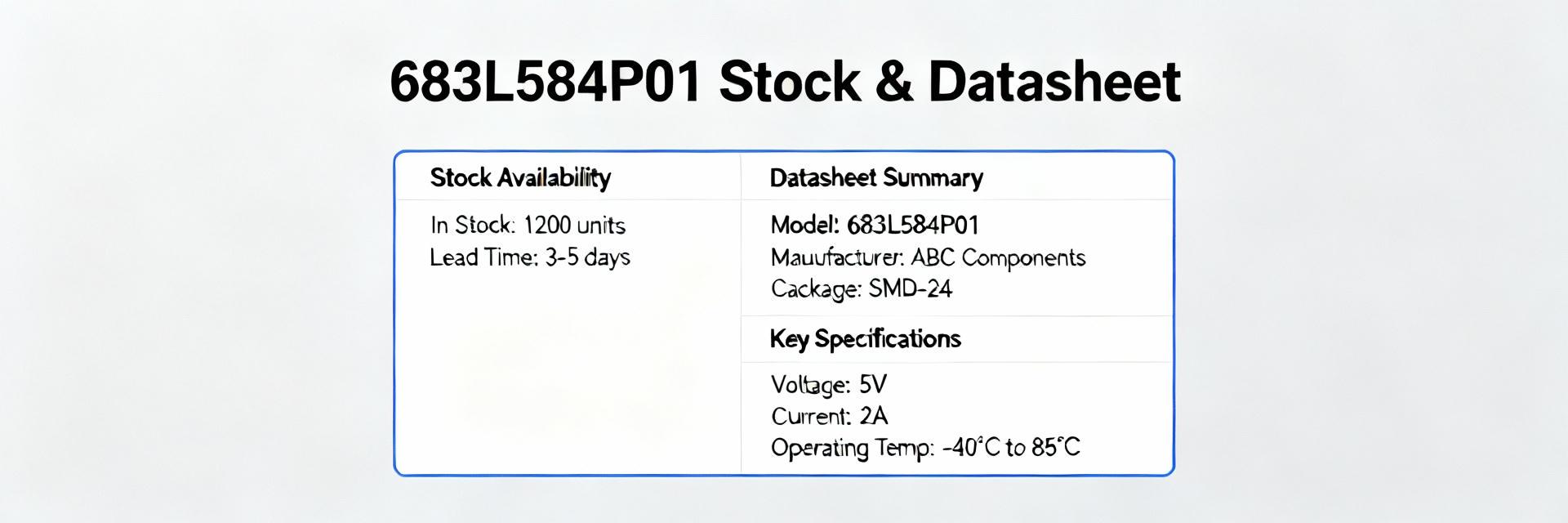 683L584P01 Availability Report: Real-Time Stock & Datasheet